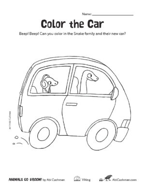 Animals Go Vroom! Coloring Pages