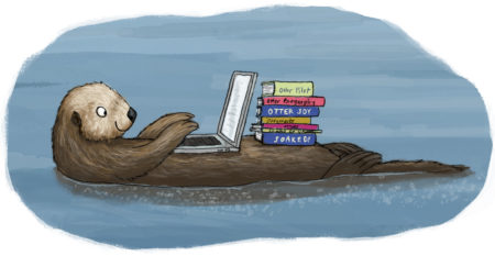 Otter learning how to write a great picture book