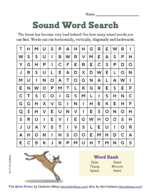 The Quiet Forest Word Search Activity Sheets for Kids