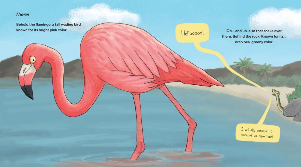 Spread from Flamingos Are Pretty Funky: Funny Nonfiction Book
